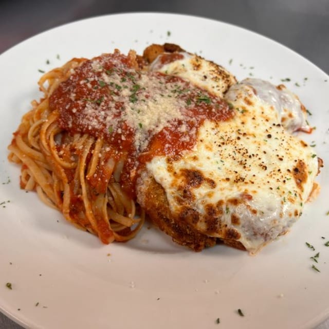 Boneless Chicken Breast Parmesan.