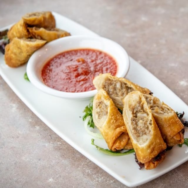 Cheese Steak Egg Roll.